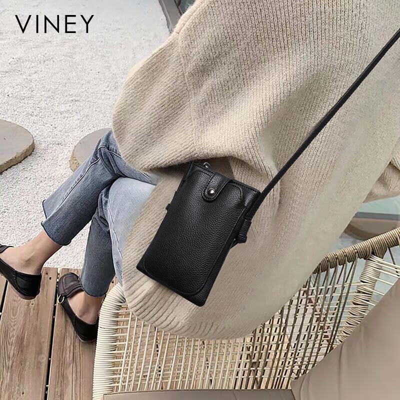 VINEY Women's Leather Mini Crossbody Bag