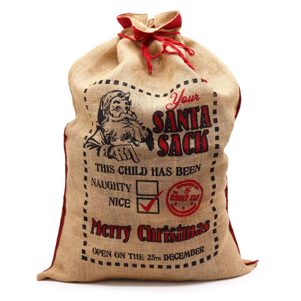 Christmas Jute Santa Sack Child Has Been Nice
