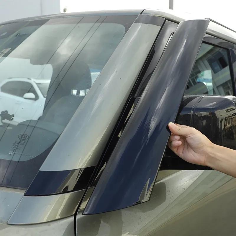 ABS Piano black Car A-pillar decorative cover For Land Rover Defender 90 110 -2025 car Accessories 2 Pcs