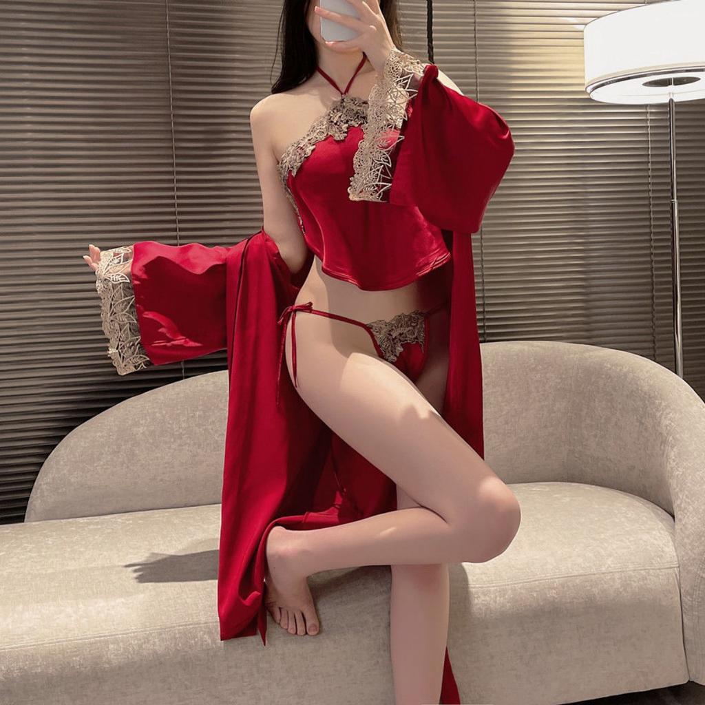 Sex Lingerie Set Bed Robe Sexy Large Size Bride Belly Pocket Antique Suspender Pajamas