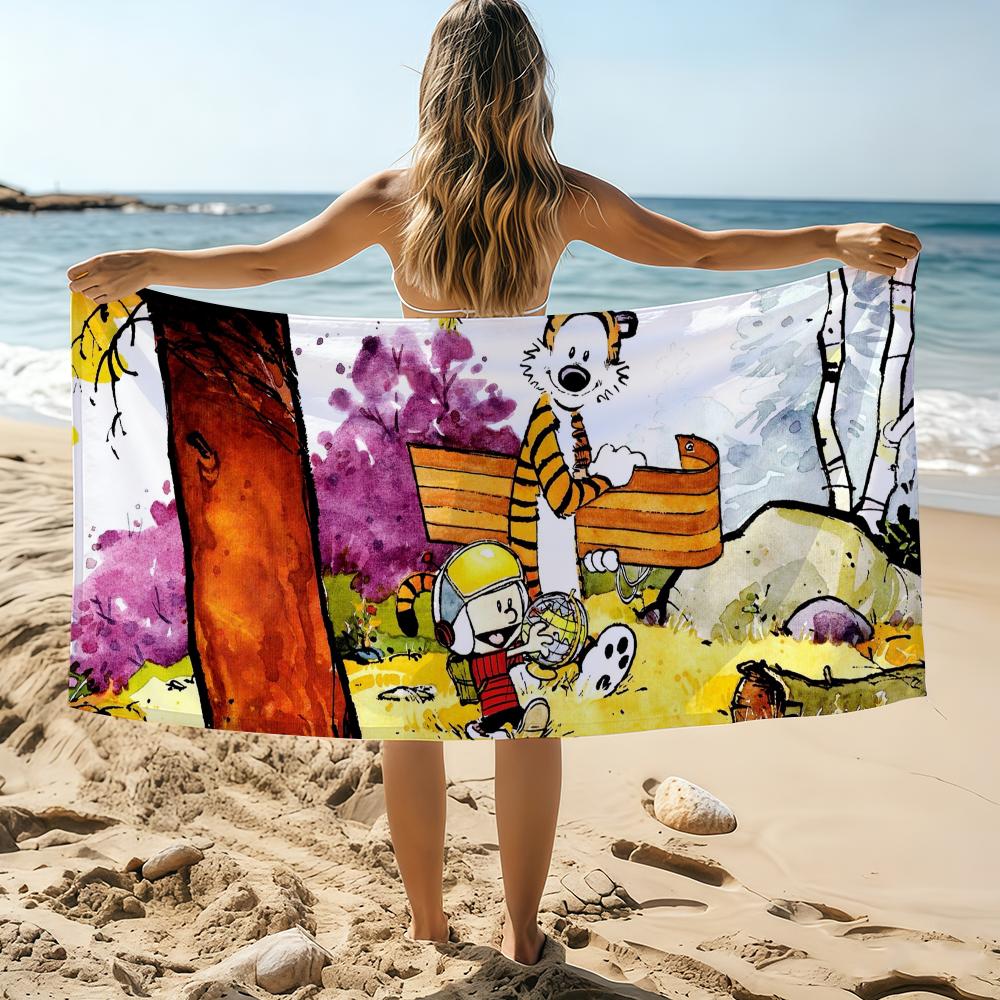 

Comic C-Calvin and H-Hobbes Towel Beach Towel Oversized Quick Dry Towel Absorbent Soft Swim BeachTowels for Men Women W30*H60(CM)