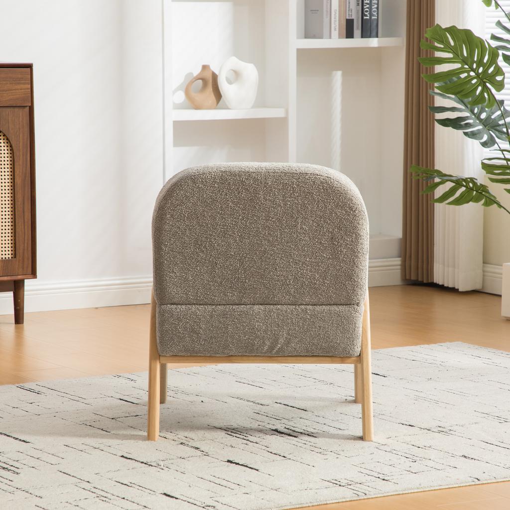 Scandinavian Fabric Lounge Chair – Soft Chenille Fabric and Sturdy Wood Frame, Ideal for Living Room & Bedroom, Gray