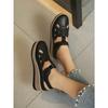 Women's Summer Hollow Wedge Thick-Soled Closed-Toe Roman Sandals, Retro Style, Available In Large Sizes.