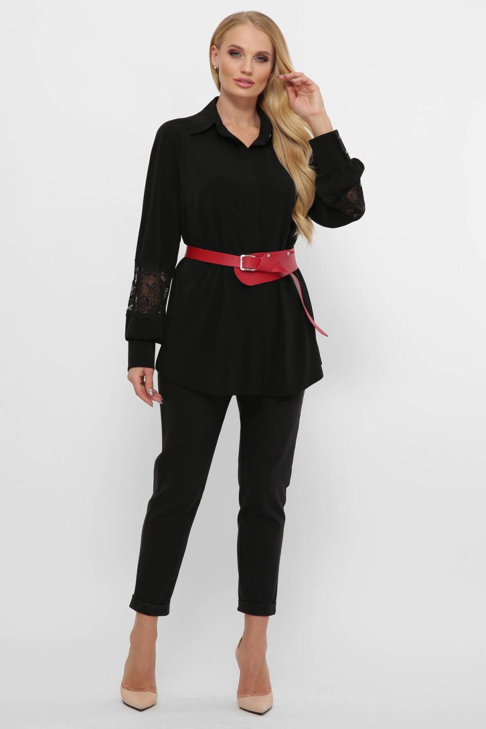 

Однотонна блуза з гіпюром Tatiana АДЕЛЬ 3XL чорний