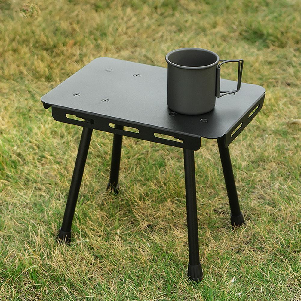 2 In 1 Camping Table Portable Outdoor Stool Aluminum Alloy Folding Table Portable Table for Camping Picnic Beach BBQ Fishing