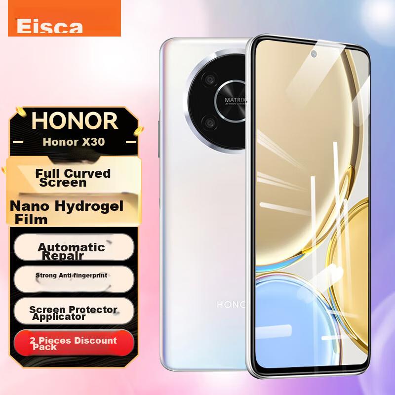Hydrogel Film for Honor X30, Honor X30 Screen Protector, Soft Film 2-Pack, Full Coverage Curved Screen, High Definition, Strong Phone JM207