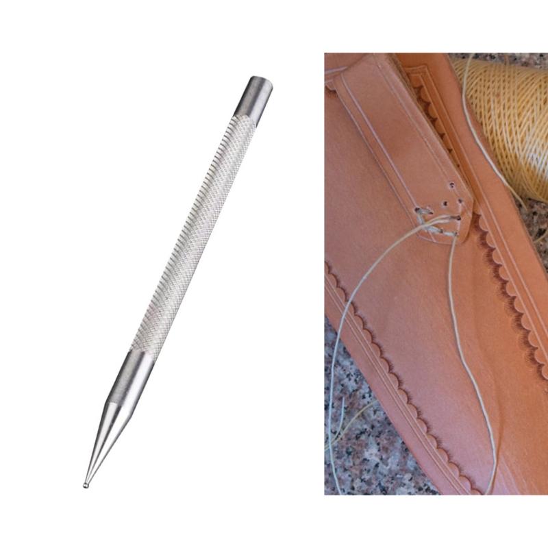 Fine Tip Leather Scribing Tool Carbon Steel Leather Scriber Tool Slip Resistant Handle for Leather Carving Sewing