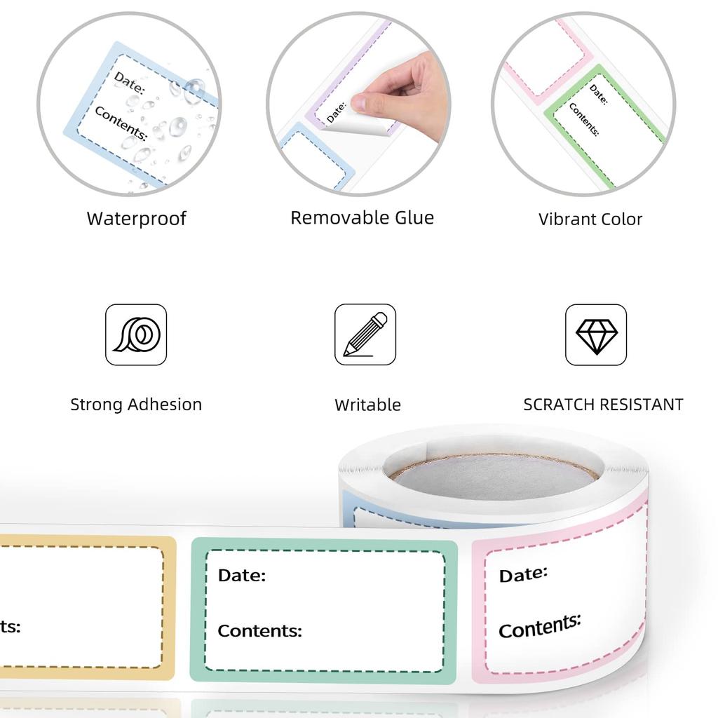 250 PCS Kitchen Food Label Stickers Roll Self Adhesive Date Marking Sticker Household Storage Tags