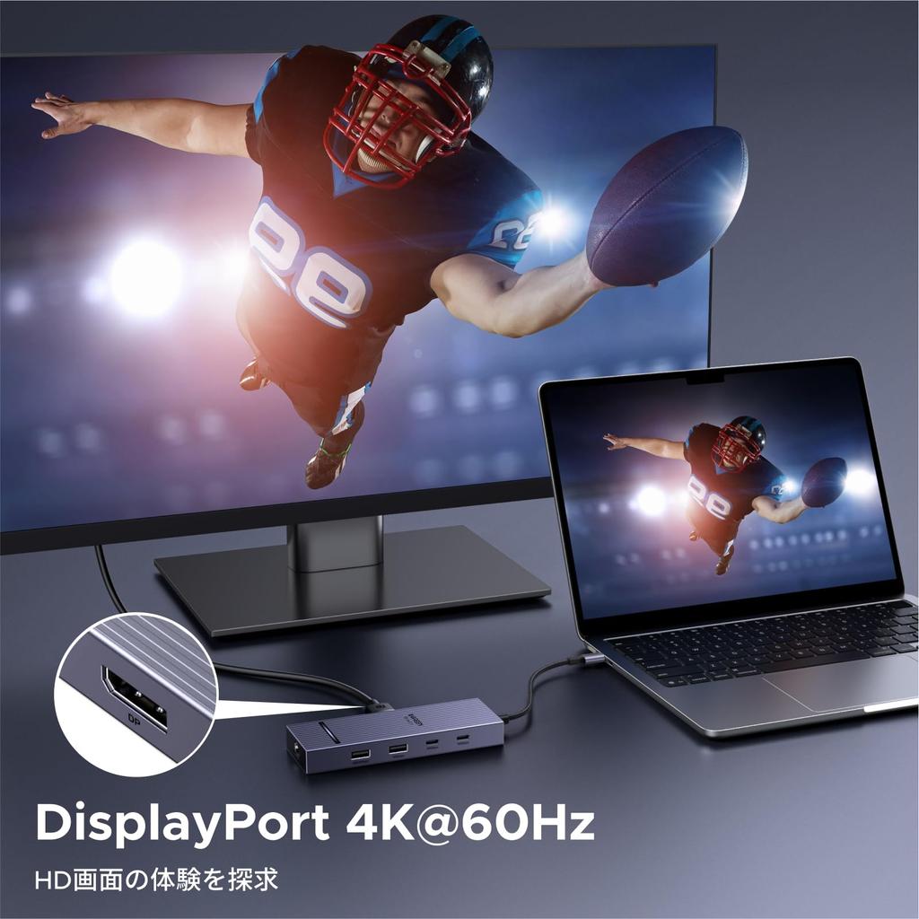 UGREEN Revodok Pro Hub with 4K 100W Fast 10Gbps and Compatible with MacBook iPad Rog and 7-in-1 USB-C DisplayPort, 60Hz, Charging, USB-A USB-C 3.2