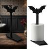 Decorative Paper Roll Storage Bat-shaped Towel Holder, Gothic Matte Black Metal Dark Aesthetic Bathroom Accessories Vertical Tissue Stand, for Kitchen