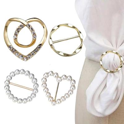 4pcs/Set Simple Fashion Alloy Buckles for Women's T-shirt Corners Knot Buckle Belt Adjustable Buckle and Scarf Decor Fastener