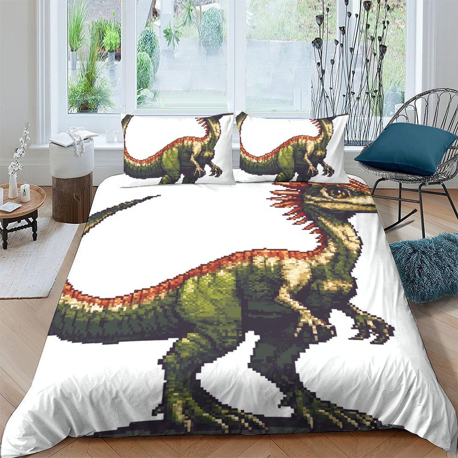 

3D Dinosaur Print Quilt Cover Pillowcase Two Three Piece Set Polyester Single EU single 135*200