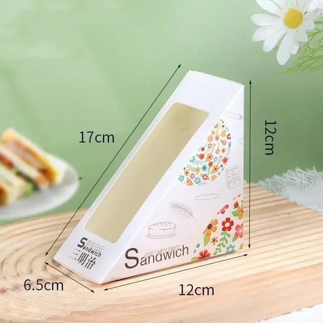 100 Sheets Sandwich Bag Triangle Cake Box Cake Store Sandwich Bread Wrapper Household Disposable Baking Transparent Paper Box