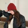 Women Pure Wool Knit Hat With Double Layer Warmth For Winter Casual Wear
