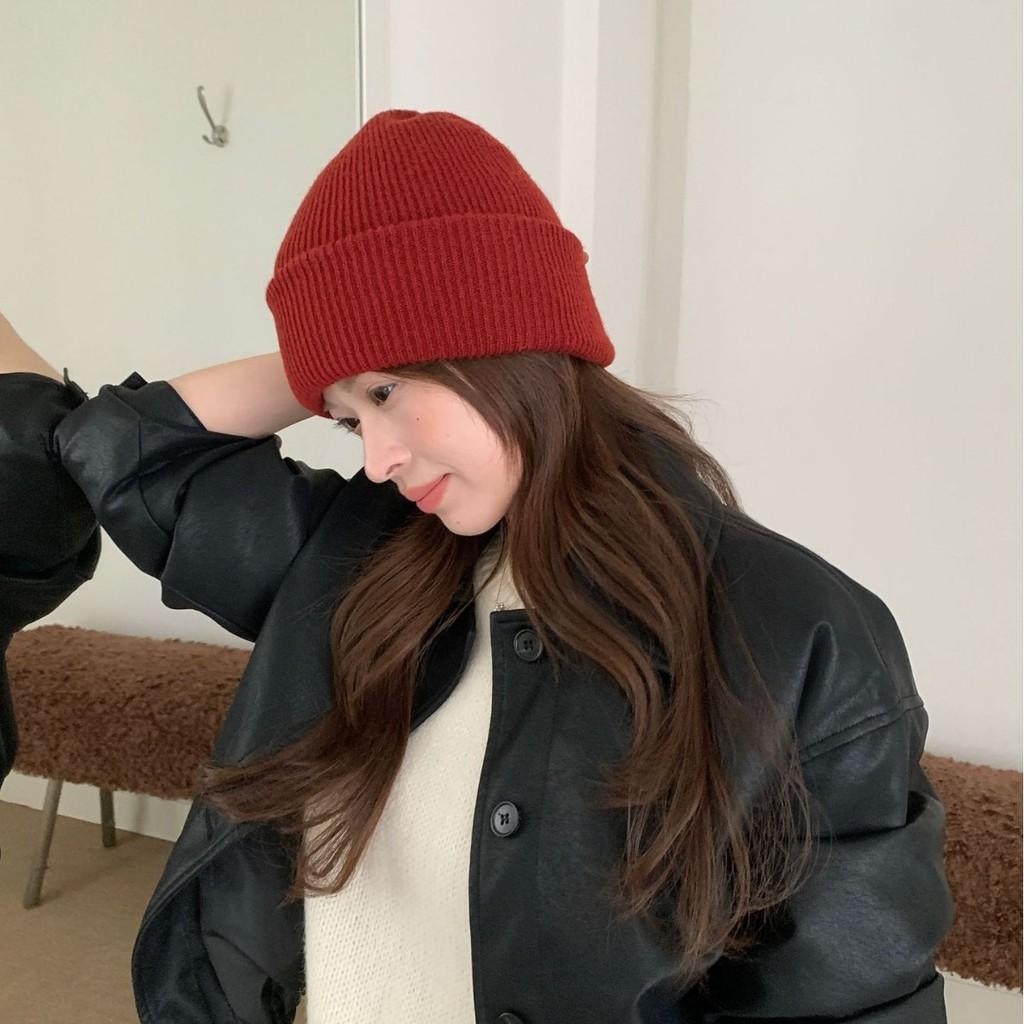 Women Pure Wool Knit Hat With Double Layer Warmth For Winter Casual Wear
