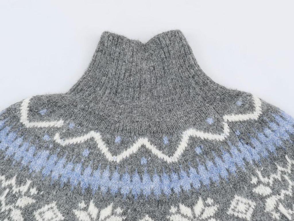 Women's Retro Fair Isle Horn Button Cardigan - 2026 Autumn/Winter Collection