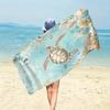 Sea Turtle Beach Towel, Watercolor Ocean Print, Quick Dry Microfiber, Oversized for Beach Pool, Gift for Marine Life Lovers