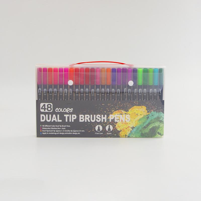 Double-Ended Washable Watercolor Pens - 120 Color Set, Non-Staining, Soft Tip Art Liner for Children's Drawing