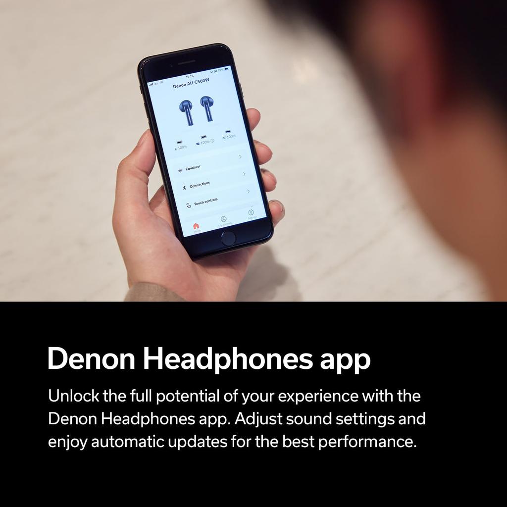 Denon AHC500W Charging Wireless Charging 12mm Biocellulose True Wireless White USB-C Case, Compatible, In-Ear Type, Free-Edge Driver, In-Ear