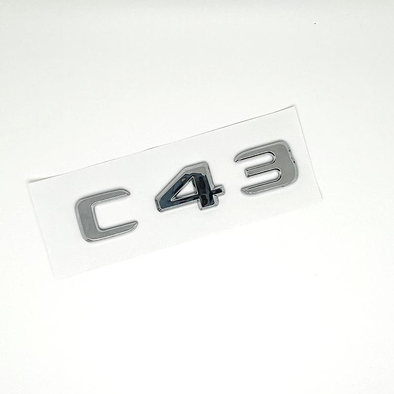 

3D ABS Glossy Black C43 Embelm Letters BITURBO 4MATIC Badge AMG Sticker For Mercedes Benz C43 W205 W206 AMG Accessories Silver C43