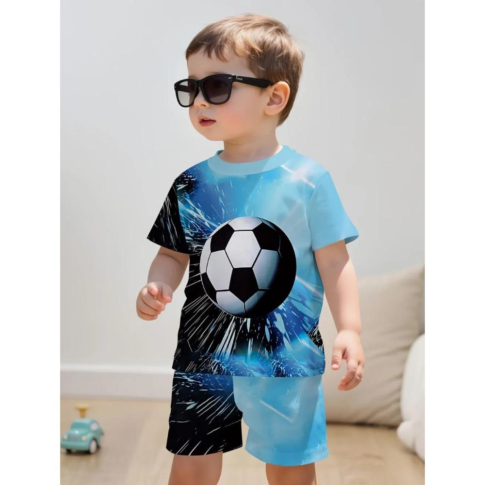 Summer Cartoon Creative Fun Pattern Children's Summer Fashion Comfortable Soft Breathable Short Sleeved Two-piece Set