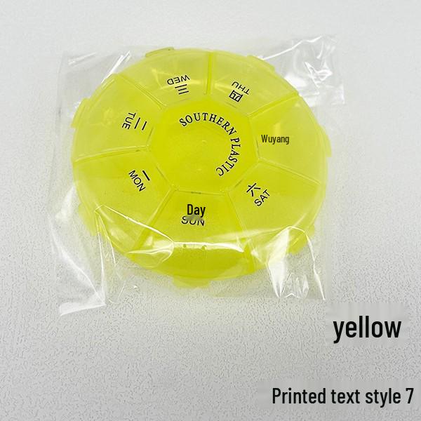 7-Day Round Portable Pill Box with 7 Compartments