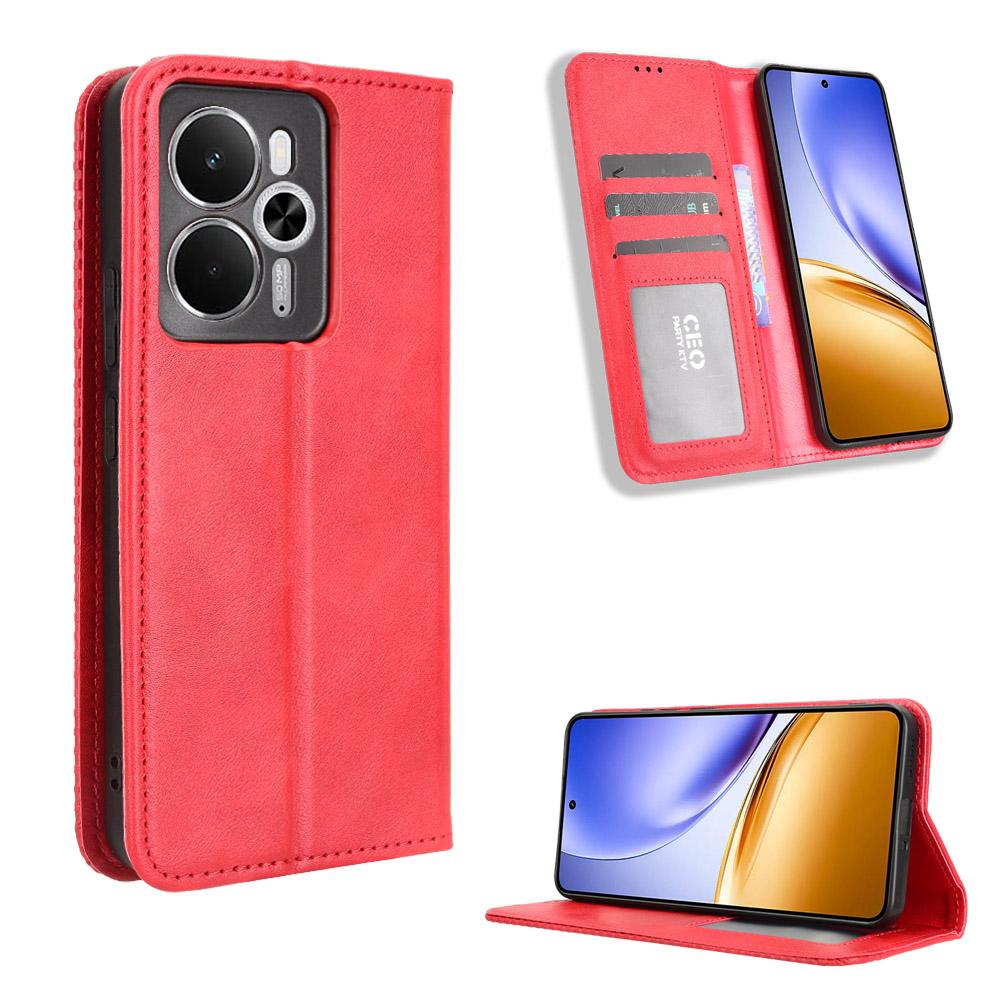 For Realme 14T 5G/14 5G Leather Case Wallet Stand Retro Texture Phone Cover