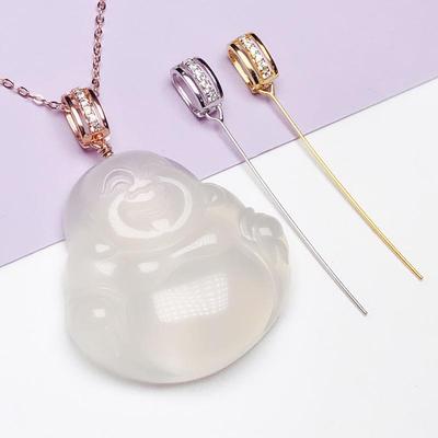 Pandantiv Buddha de Jad cu Cataramă Argintie Semință de Pepene, Potrivit pentru Bărbați și Femei, Accesoriu de Jad DIY Argint 925