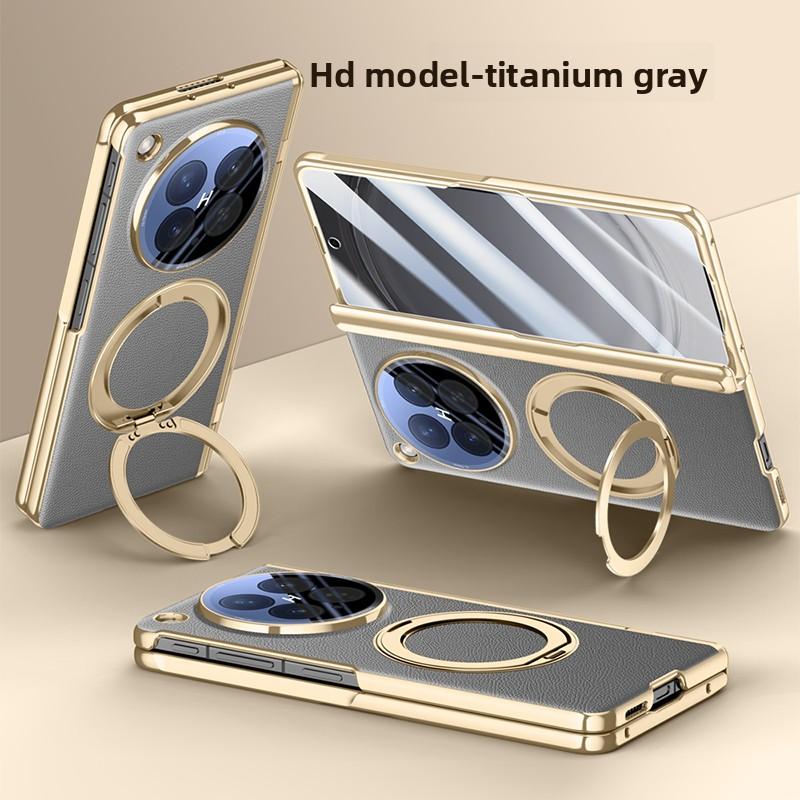 For OPPO Find N6 Case Luxury PU Leather Ring Stand Magnetic Wireless Charging Protective Back Cover For Find N6 N 6 Phone Shell