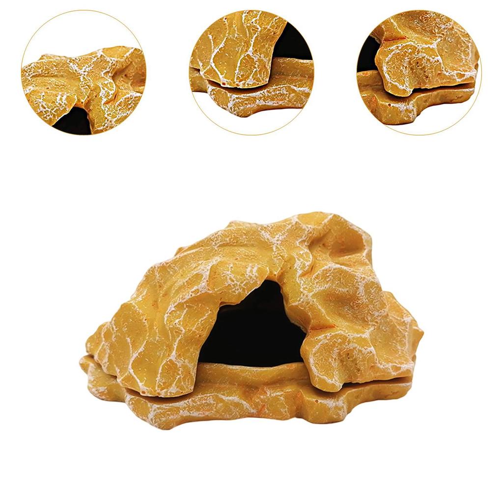 Dekorative Reptilienversteck-Accessoires Sonnenbad-Harzstein Reptilienversteckhöhle für Fische Schildkröten Schildkröten Schlangen Amphibien