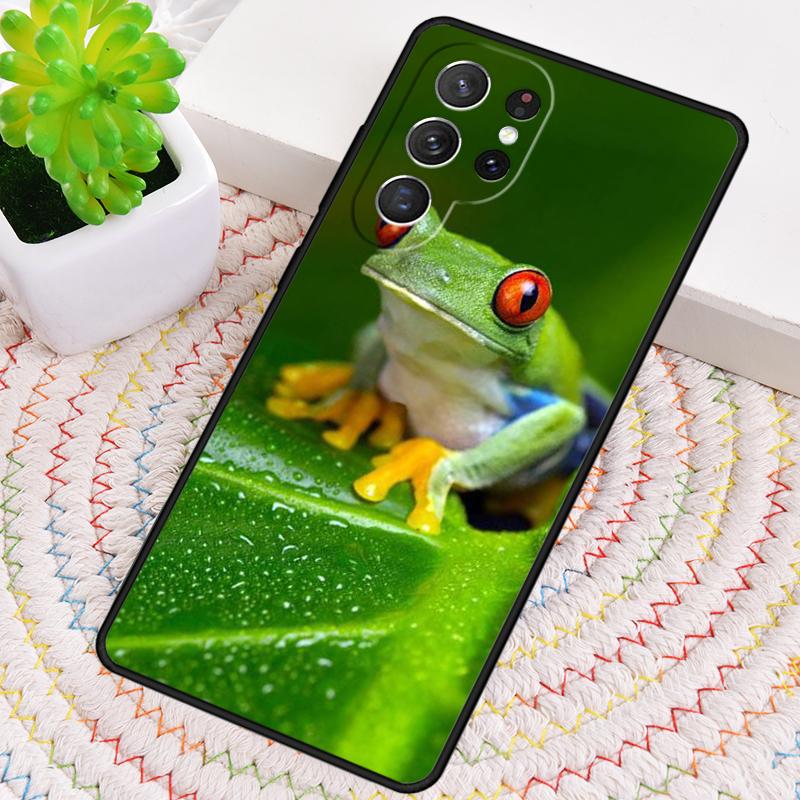 Blue Frog Tropical Rain Forest Phone Case for Samsung Galaxy note 10 pro S26 Ultra S23 S24 FE S25 S21 S22 PLUS shockproof Cove