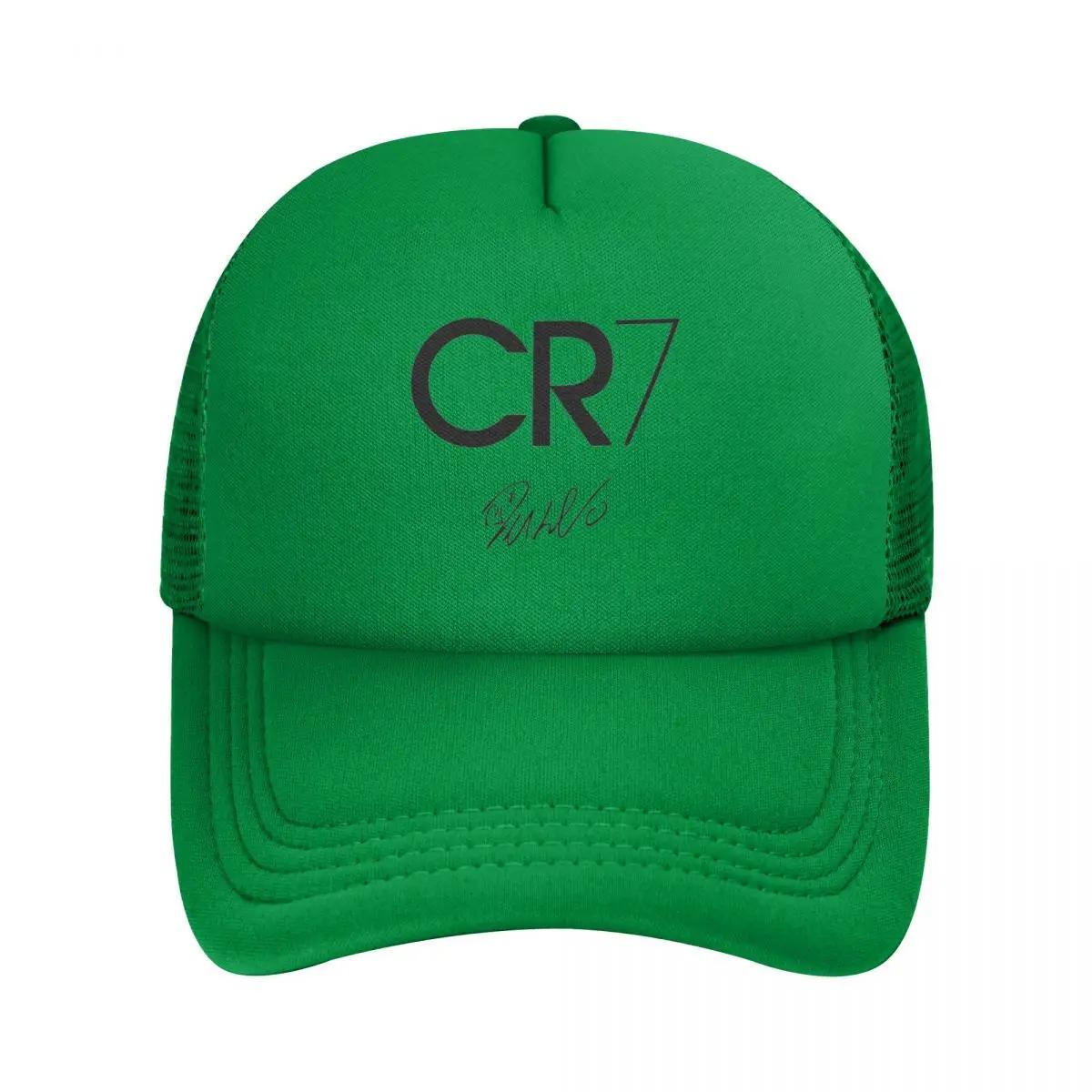 Casquette de Baseball en Maille Cristiano Ronaldo Cr7 Hommes Femmes Chapeaux de Soleil Populaires Chapeau Casquettes Snapback Réglables Chapeau de Pêche Casquette Trucker d'Été One Size green
