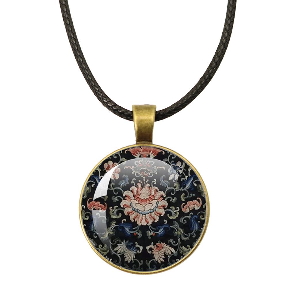 Tree of Life Rope Chain Glass Pendant Necklaces For Women Yoga Mandala Necklaces Gift Charm Beautiful Mandala Women Jewelry