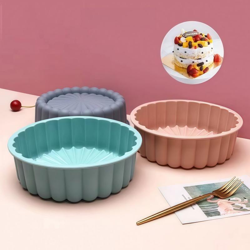 Silicone Cake Mold Bread Toast Shortcake Cake Sponge Mould Square Round Spiral GearBaking Pan Tray Mold 3D