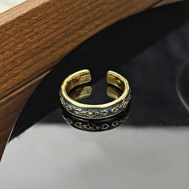 Medieval Vintage Butterfly Open Ring Light Luxury High Sense Personality Finger Niche Retro Ring