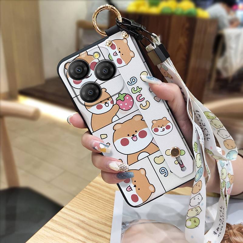 Wristband Silicone Phone Case For Blackview Shark9 5G Back Cover Cute Anti-knock Wrist Strap Lanyard Durable Anti-dust