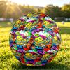 Size 5 Football Geometry Dash Pattern, Wear‑Resistant Soccer Ball for Match Training Daily Sports Play