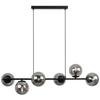 Siena Black Hanging Lamp 6-Flat Graphite Lampshade E14