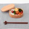 Osaka Choseido Wooden Lunch Oval Single Tier with Beige Hollowed-Out Box, (Mottled Grain), Lacquered, (350cc, Oval, Band)