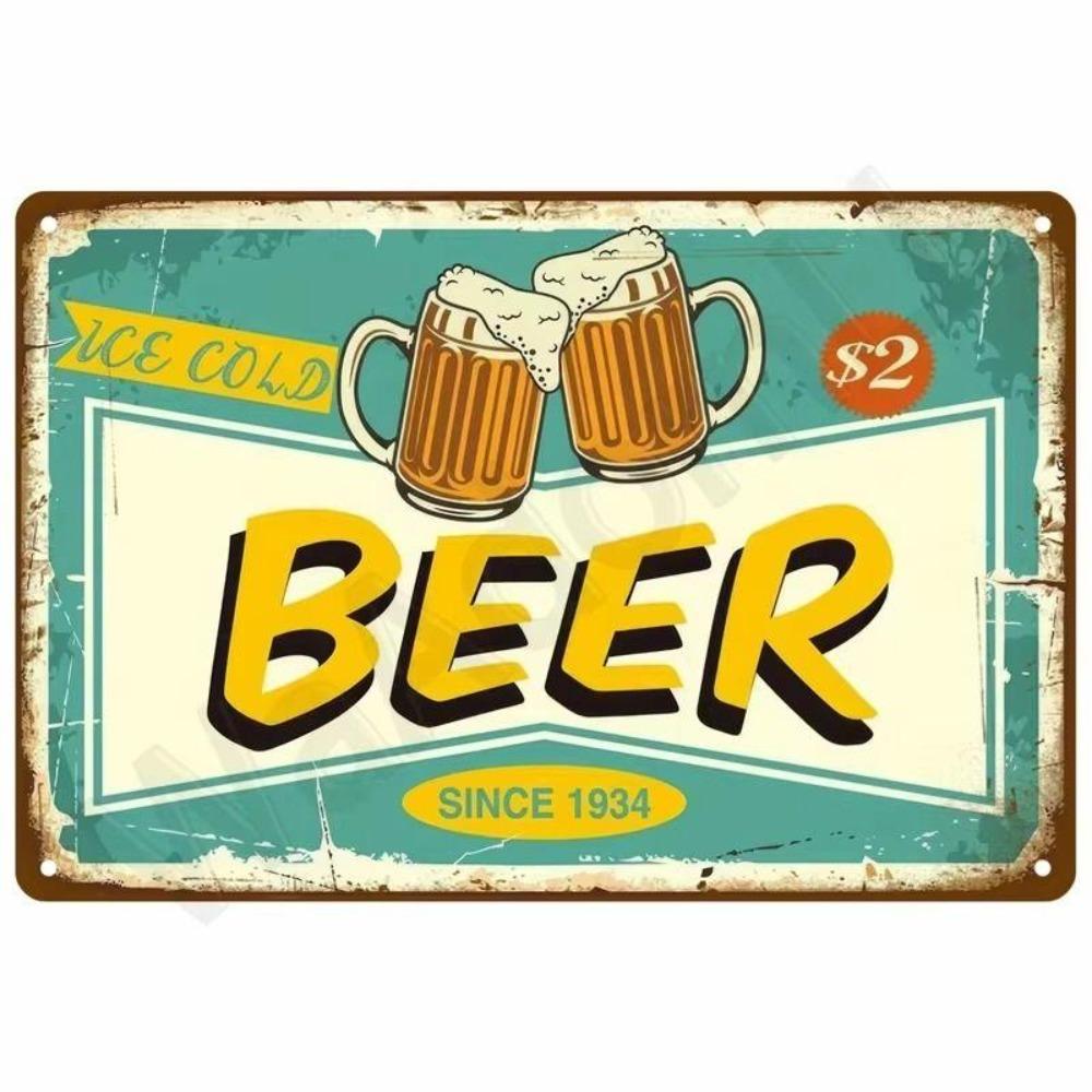 Retro Vintage Metal Tin Sign, 20x30cm Wall Art Decor for Living Room Kitchen