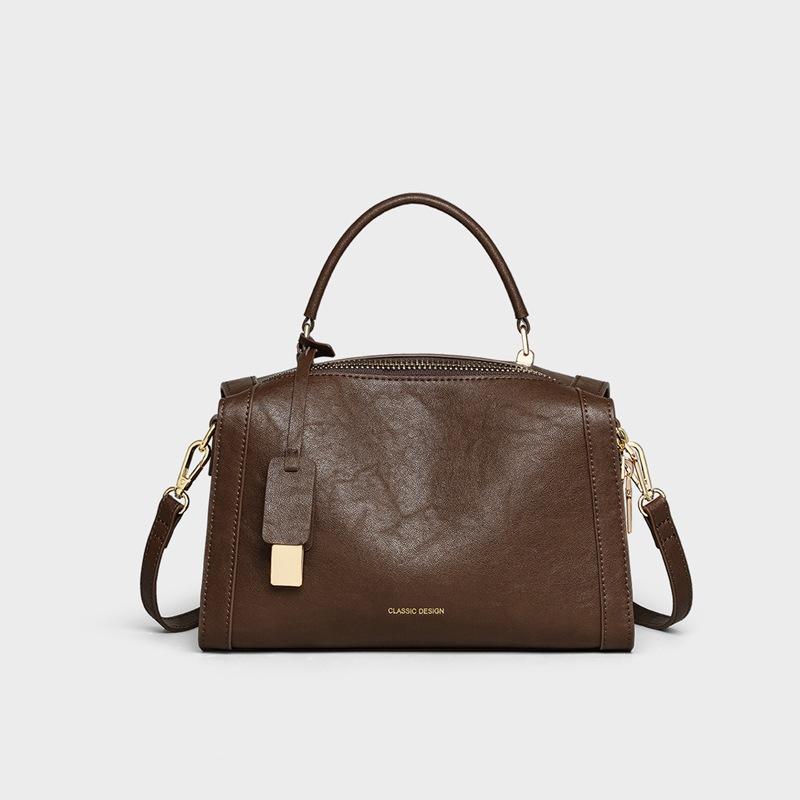 

Bag Women S Bag Autumn And Winter Fashion Versatile Shoulder Handbag Commuter Crossbody Boston Pillow Bag темно-коричневого кольору