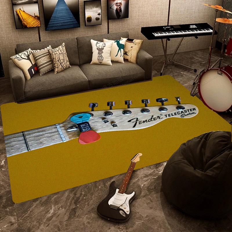 F-Fender rectangular carpet rock guitar band instrument decoration speaker retro floor mat shock absorption rugs