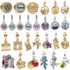 New S925 Silver Gold Iron Tower Castle Landmark Exquisite Pendant Beads Suitable for DIY Jewelry