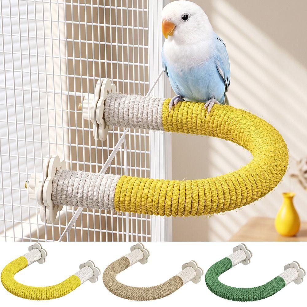 Bite-Resisting Parrot Rope Perch U-shape Hanging Parrot Biting Rod Bird Grinding Stand  Sun Conures