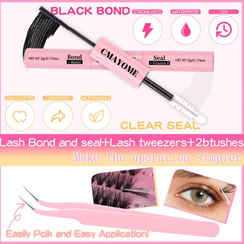 600Pcs Individual Eyelash Extensions Thick Fluffy 30D/100D Mix Length Diy Cluster Lashes For Easy Application And Removal