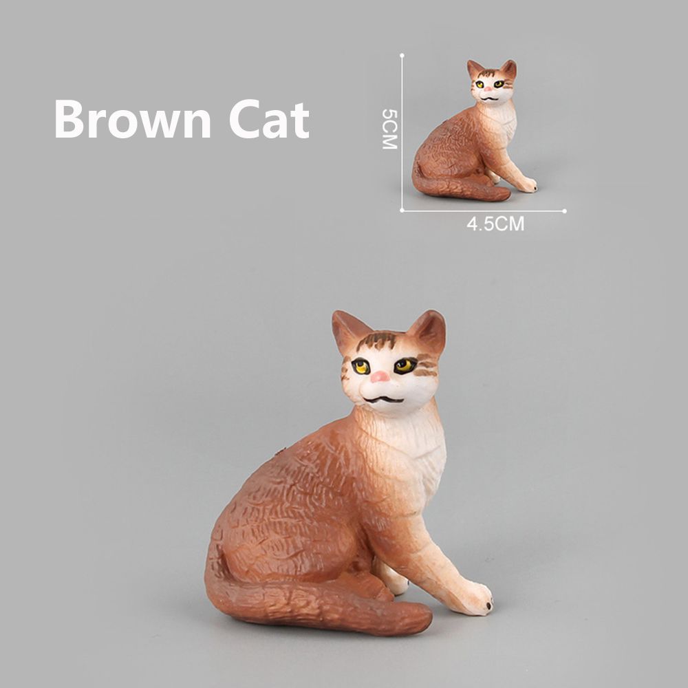 

Ornament Plastic Doll House Decor Miniature Cat Simulation Animal Mini Pet Model Neko Figurine brown cat
