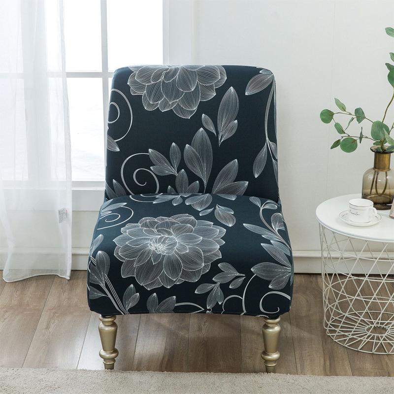 

New Elastic Printing Single Sofa Cover Armless Seat Cover Nordic Hotel Family Living Room Chair Decoration Protective Cover