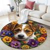 Jack Russell Round Area Rug,Carpet Rug for Living Room Bedroom Sofa Playroom Decor,Non-slip Floor Mat