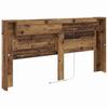 Storage Headboard with LED Reclaimed Wood Effect Wood Based Material
