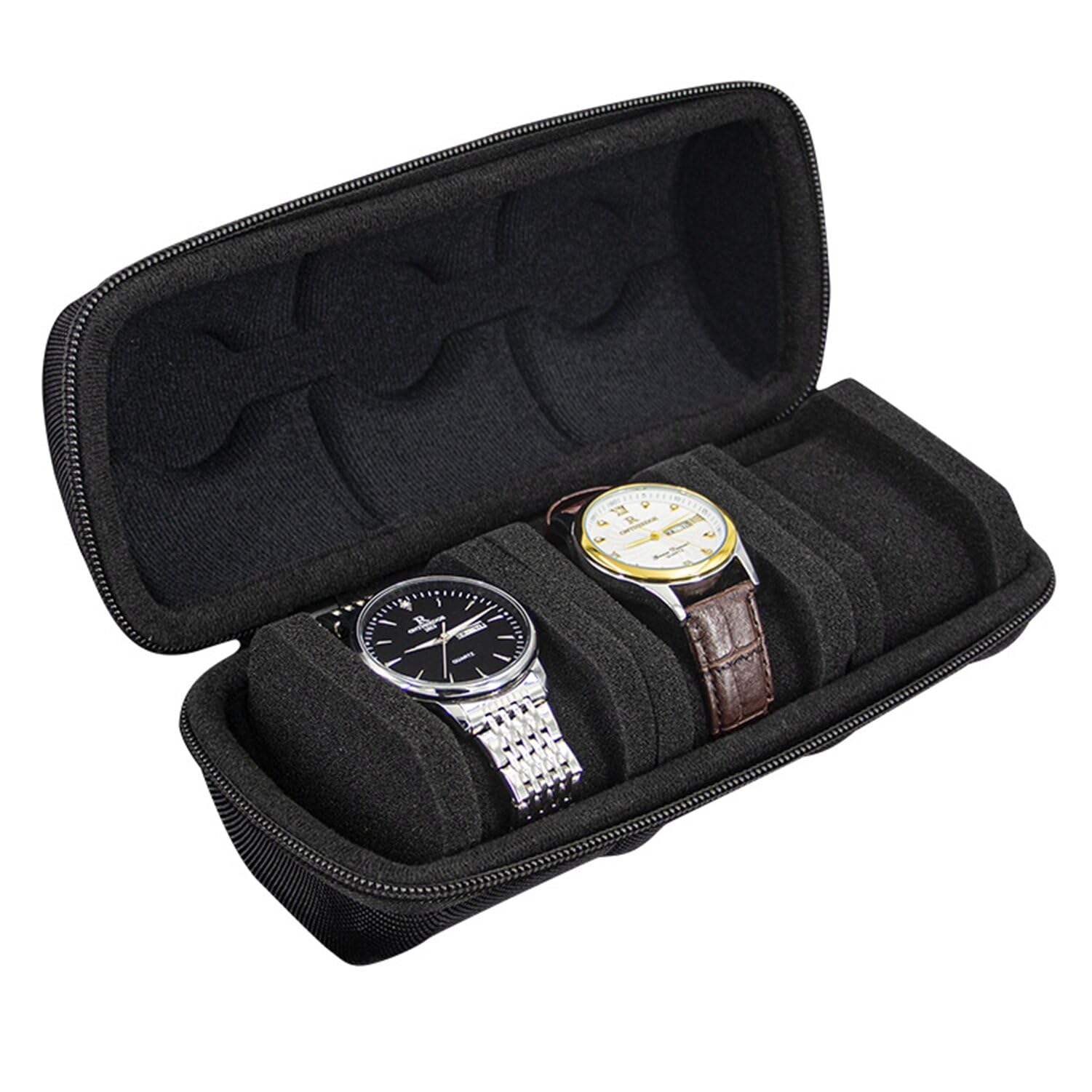 

PPIOOY Watch Storage Case for Travel, Hard Cover Protection, with Custom Sponge Pillow, Compatible with Small and Large Watches, Diver s Watches,